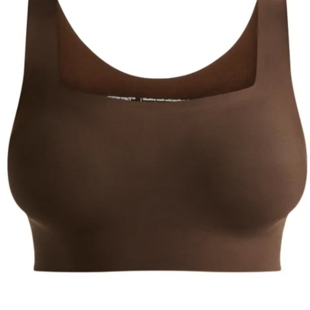 Women's Wirefree Bonded Longline Squareneck Bra   Various Sizes   NWT Brown - Picture 4 of 13